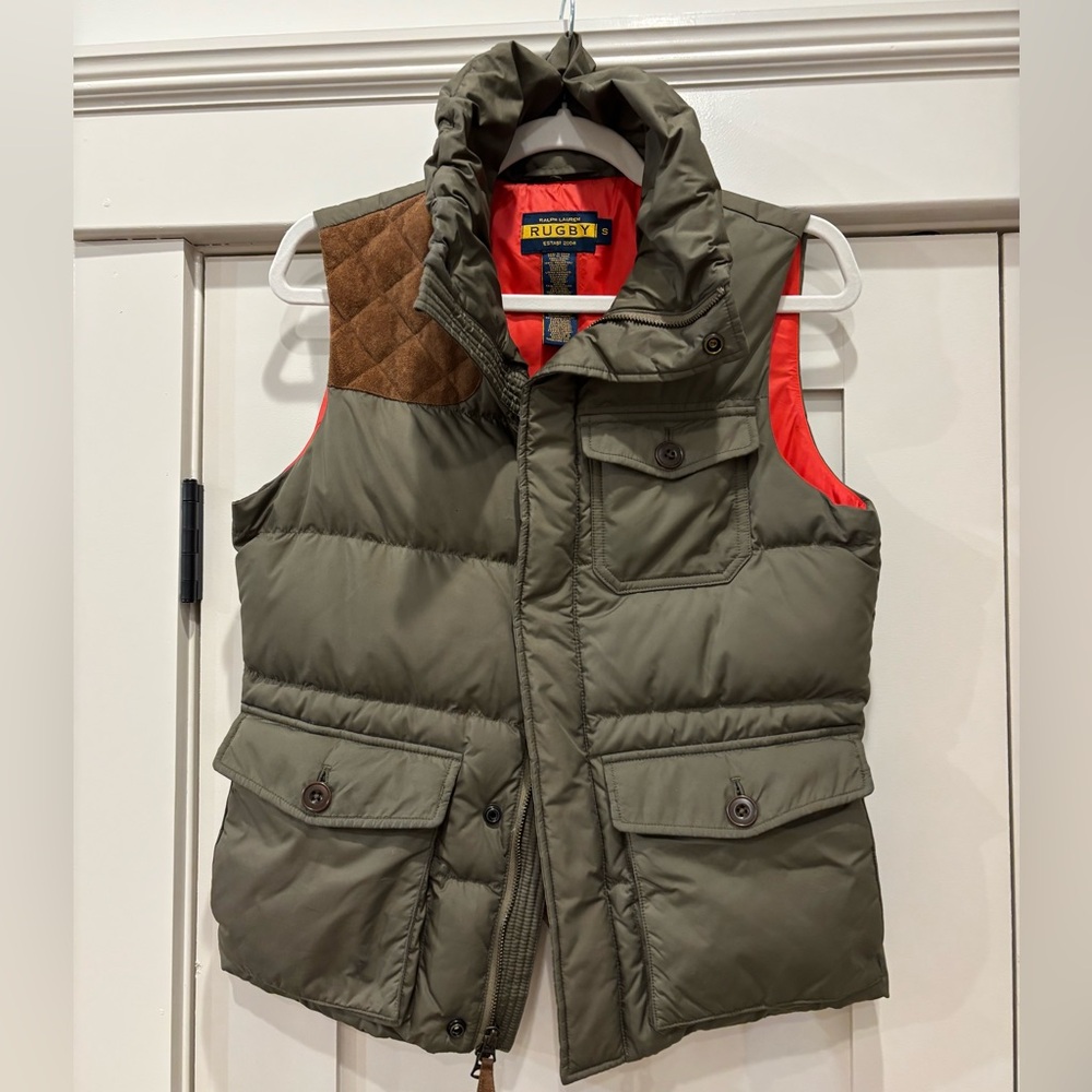 Ralph Lauren Rugby Olive and Orange Puffer Vest